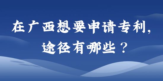 在广西想要申请专利，途径有哪些？