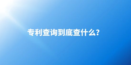 专利查询到底要查些什么呢？